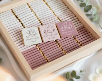 50 Chocolate Favors, Wedding Favors For Guests, Engagement Chocolate, Wedding Favors, Customized Chocolate, Wedding Chocolate
