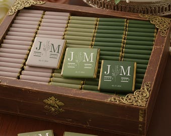 50 Chocolate Favors, Wedding Favors For Guests, Engagement Chocolate, Wedding Favors, Customized Chocolate, Wedding Chocolate