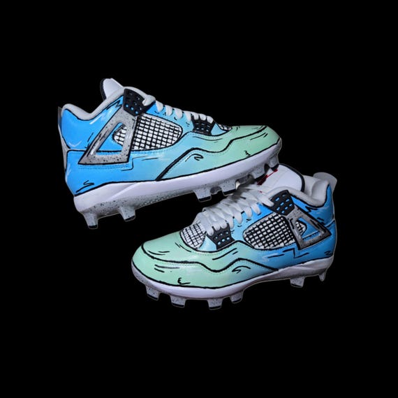 Men's Jordan 4 Cartoon Cleats - Etsy