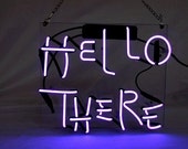 Handmade quot Hello There quot Real Glass Neon Sign Beer Bar Pub Club Light for Party Man Cave Home Wall Decor Art Birthday Gift