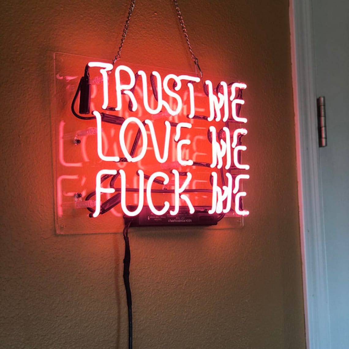 Handmade Trust Me Love Me Fuck Me Neon Sign Hand Bent With Etsy