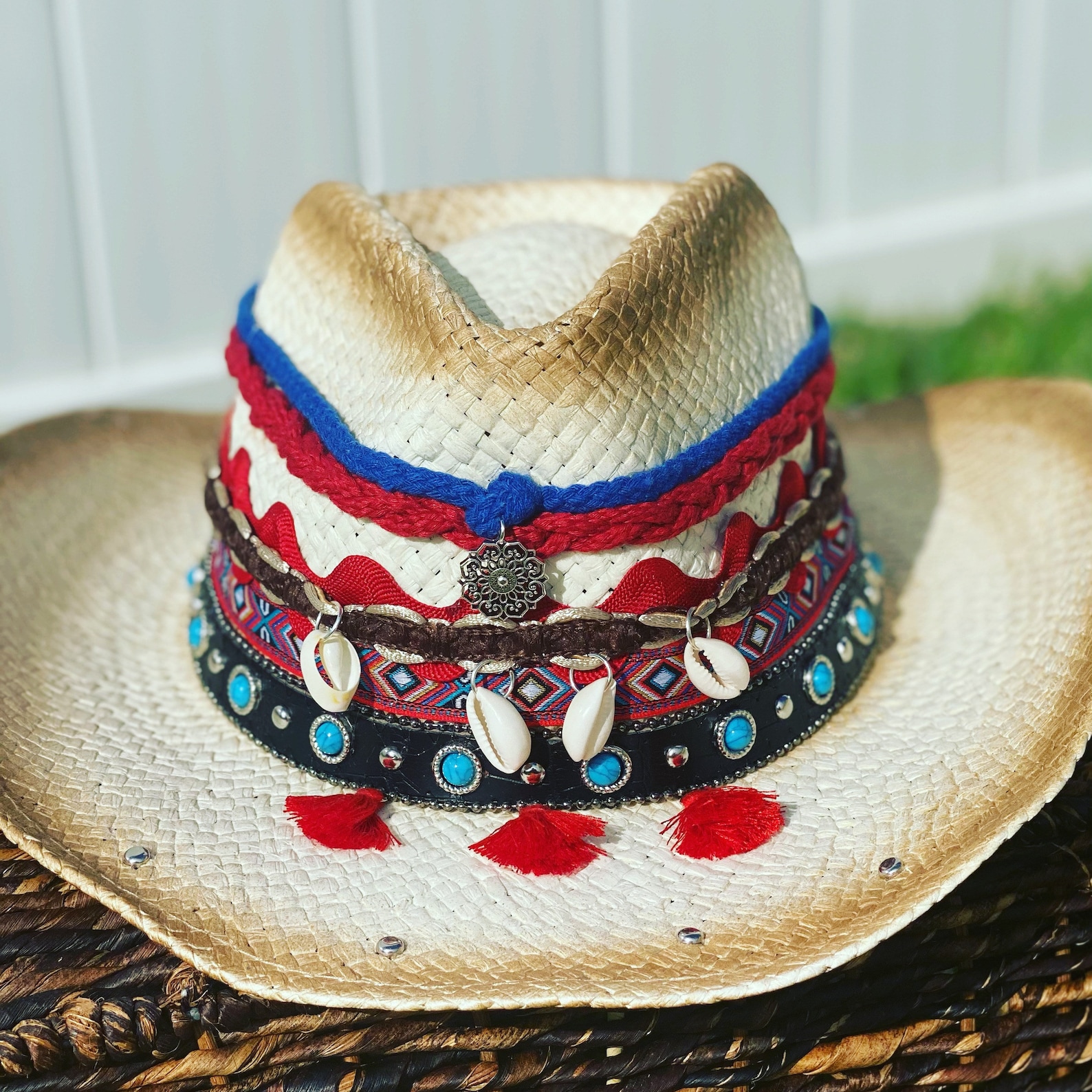 Cowboy Hats/ Straw Hats/ Decorated Hats/ Handcrafted Hats/ Etsy