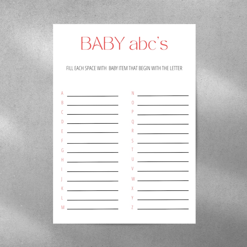 Editable Baby Shower Games Template Personalized Baby Shower - Etsy