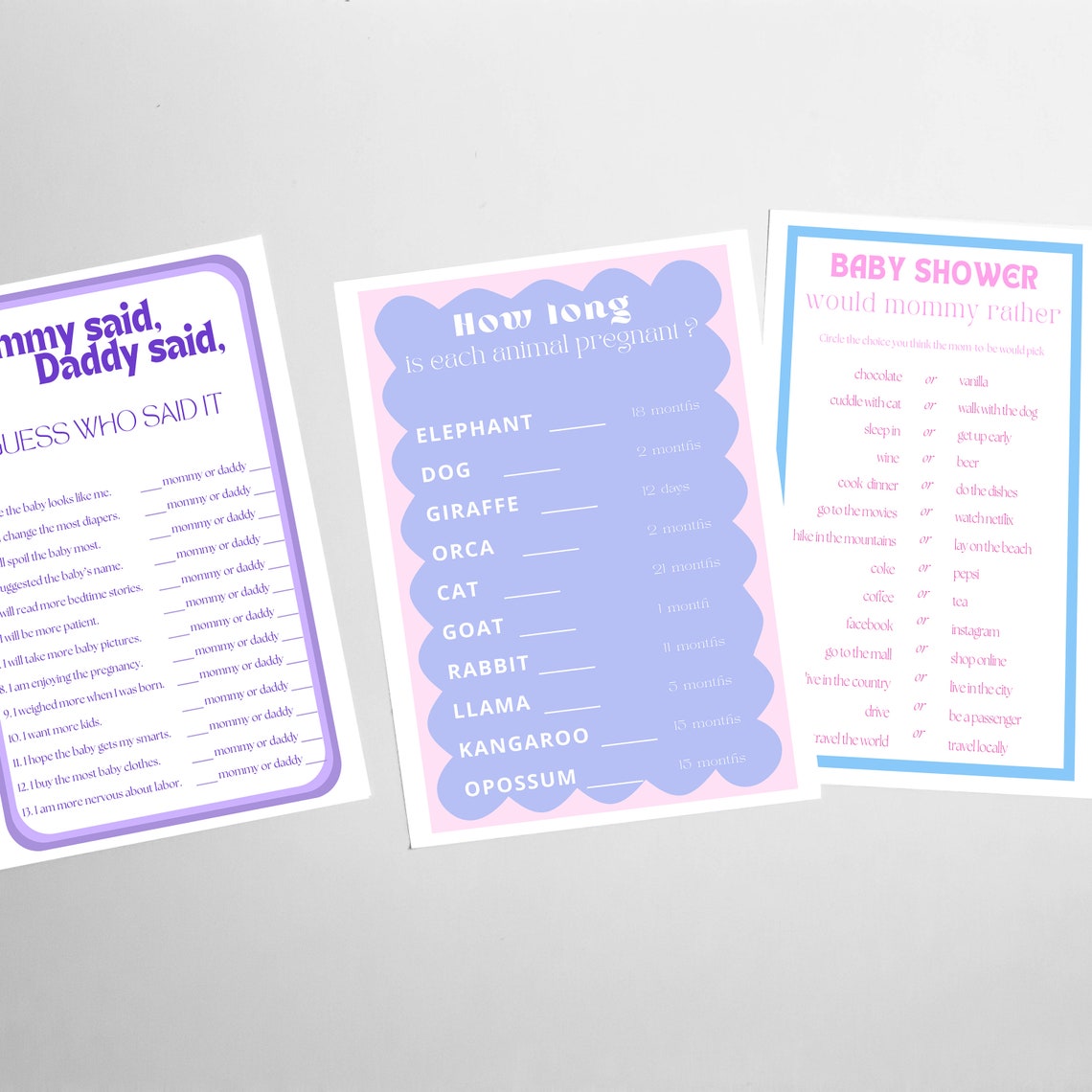 Editable Baby Shower Games Template Personalized Baby Shower Activity Editable Baby Shower Games Template Personalized Baby Shower Activity
