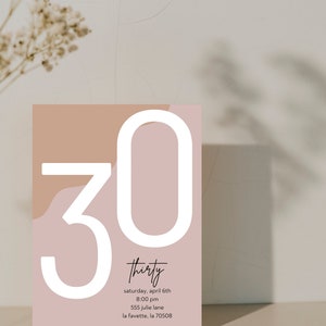 Modern Birthday Invitation | Elegant Custom Invitation Template | Minimalist Invitation | Fully Editable Card with Instant Download