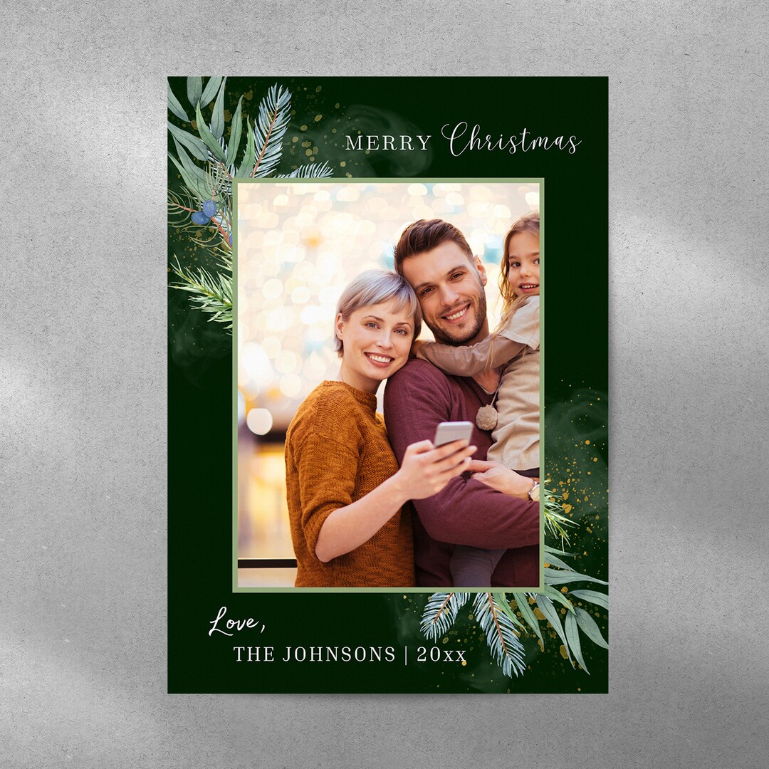 Printable Christmas Card Template 5 X 7 Holiday Card - Etsy