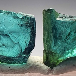 Beautiful rough blue tourmaline slices