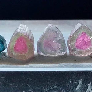 Multi color rough tourmaline slices