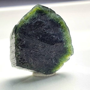 Bi colour rough tourmaline slice