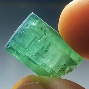 Blue Cap green Tourmaline pendent size crystal