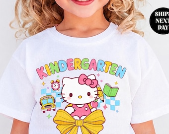 Kindergarten Shirt Kitty Tshirt Back to School Tee PreK Disney Kid Top Preschool First Day Gift for Daughter Preschooler T-Shirt for Girl