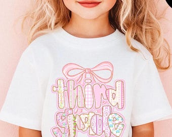 Third Grade Shirt Custom Back To School T-Shirt 3rd Grade Tee Third Grader Tshirt First Day of School Gift for Daughter