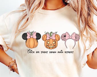 Disney Halloween Pumpkin Shirt Mickey Friends Trick Or Treat Tee Mickey Mouse Spooky Season Family Matching Vacation 2026 Comfort Colors®