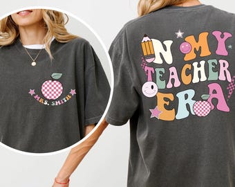 Personalized Teacher Shirt Custom Name Teacher Mrs Teacher Shirt Cute Teacher Gift Back To School Shirt Kindergarten Teacher Comfort Colors®