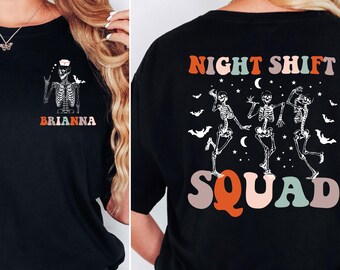 Halloween Nurse Shirt: Dancing Skeleton Night Shift Comfort Colors®