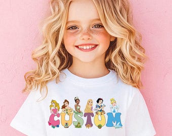 Custom Princess Shirt Disney Princesses Sweatshirt  Princess Gift  Family Trip Shirt Birthday Girl
