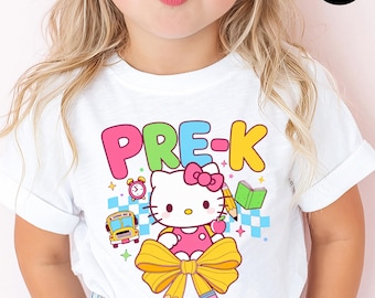 Pre-K Shirt Kitty Tshirt Back to School Tee PreK Disney Kid Top Preschool First Day Outfit Gift for Daughter Preschooler T-Shirt for Girl