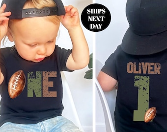 Personalized Football 1st Birthday Shirt Custom One Tshirt Touchdown One Boy Sweatshirt First Party Toddler Gift
