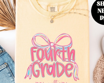 Fourth Grade Teacher Shirt Fourth Grade Shirt Custom Fourth Grade Tshirt 4th Grade Team Personalized Teacher 4th Grade Shirt Comfort Colors®
