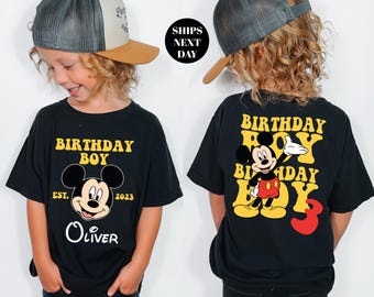 Mickey Birthday Boy Shirt Custom Disney Birthday Kids Gift Personalized Name 3rd Birthday Son Sweatshirt