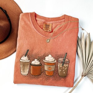 Fall Pumpkin Season Shirt, Cute Halloween Pumpkin Spice Lover Sweatshirt, Latte PSL Thanksgiving Mom Family Matching Tee Comfort Colors®