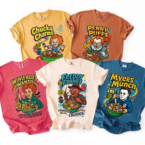 Funny Scary Halloween Shirt, Custom Movie Characters Cereal Sweatshirt, Personalized Boo Spooky T-shirt, Bestseller Trendy Comfort Colors®