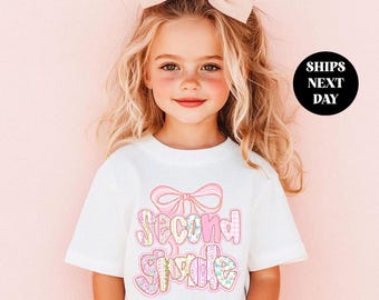 Coquette Second Grade T-Shirt: Back To School Bow Tee