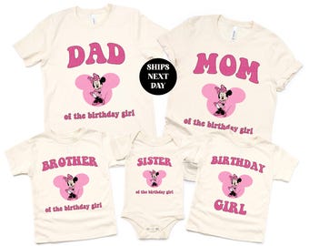 Custom Minnie Birthday Girl Shirt, Disney Birthday Toddler Sweatshirt, Baby Daughter 2025 Trip Tee, WDW Kid Youth Group Family Matching Gift