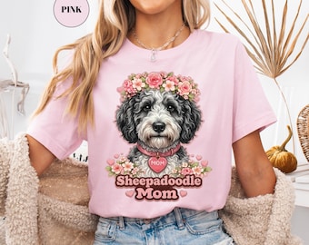 Sheepadoodle Mom Shirt Custom Dog Mama TShirt Mother's Day Dog Breed Name TShirt Pet Gift For Her