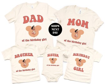 Moana Birthday Shirt Birthday Girl Shirt Custom Disney Princess Sweatshirt  Kids Birthday T-Shirt Disneyworld Trip Gift