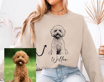 Custom Photo Sweatshirt, Personalized Dog Mom Christmas Gift, Cat Owner Customizable Name
