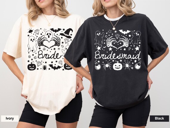 Funny Spooky Bride & Bridesmaids Halloween T-Shirt Set: Comfort Colors®