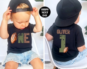 Personalized Football 1st Birthday Shirt Custom One Tshirt Touchdown One Boy Sweatshirt First Party Toddler Gift