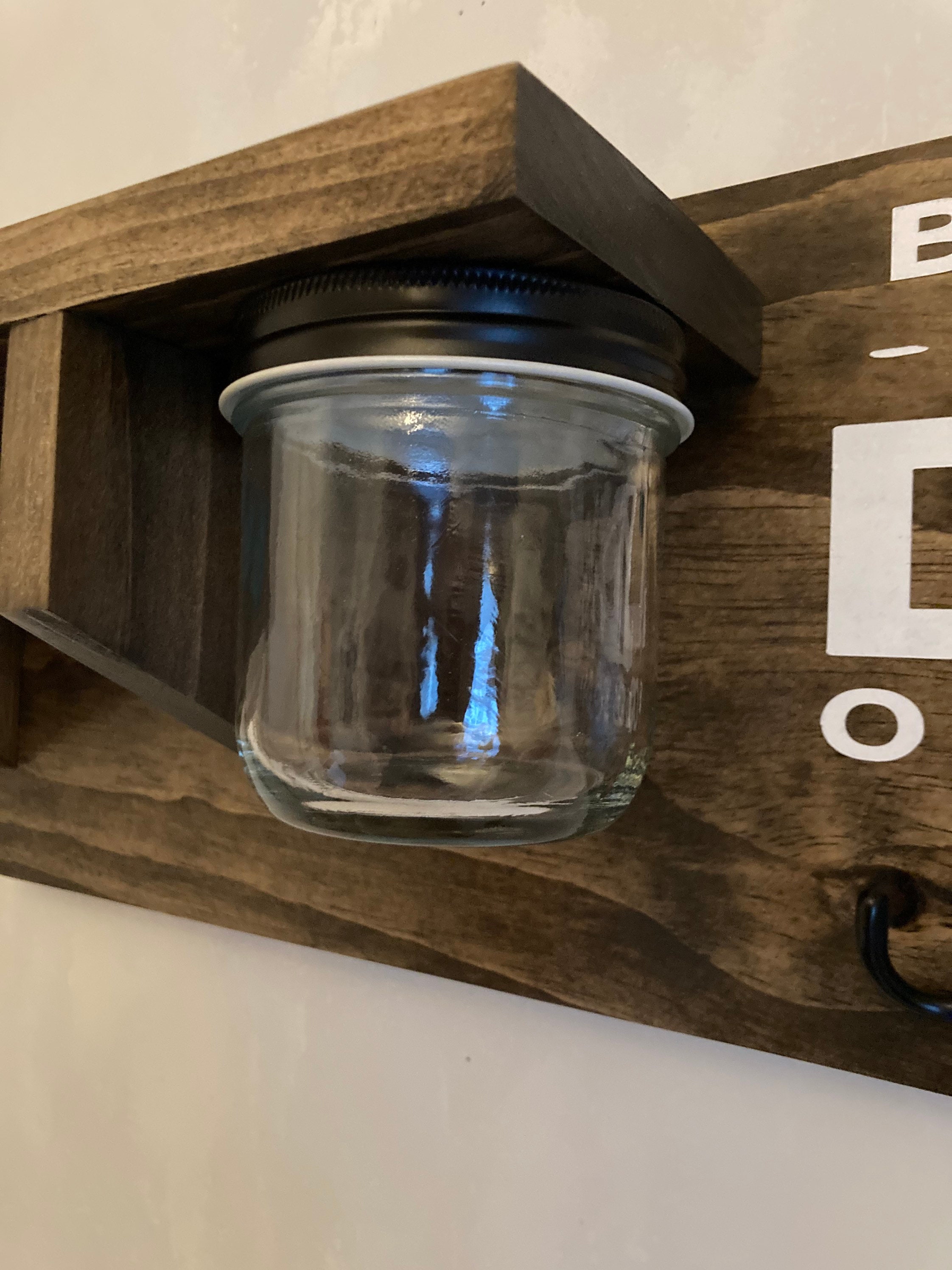 Dog Leash Holder for wall Dog leash holder with treat jar Etsy