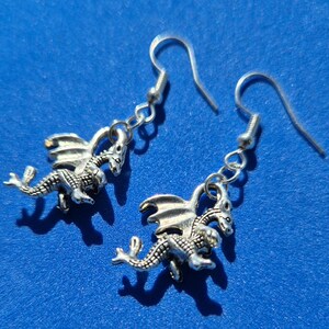 Handmade Silver Plated Earrings - Dragons