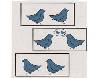 The Birds Do Comics Original Art Note Cards, 10 Cards (5x5 inches) with Envelopes