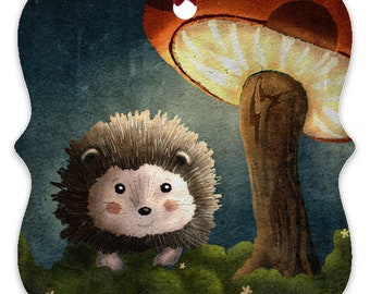 Cute Hedgehog In The Woods Holiday Ornament