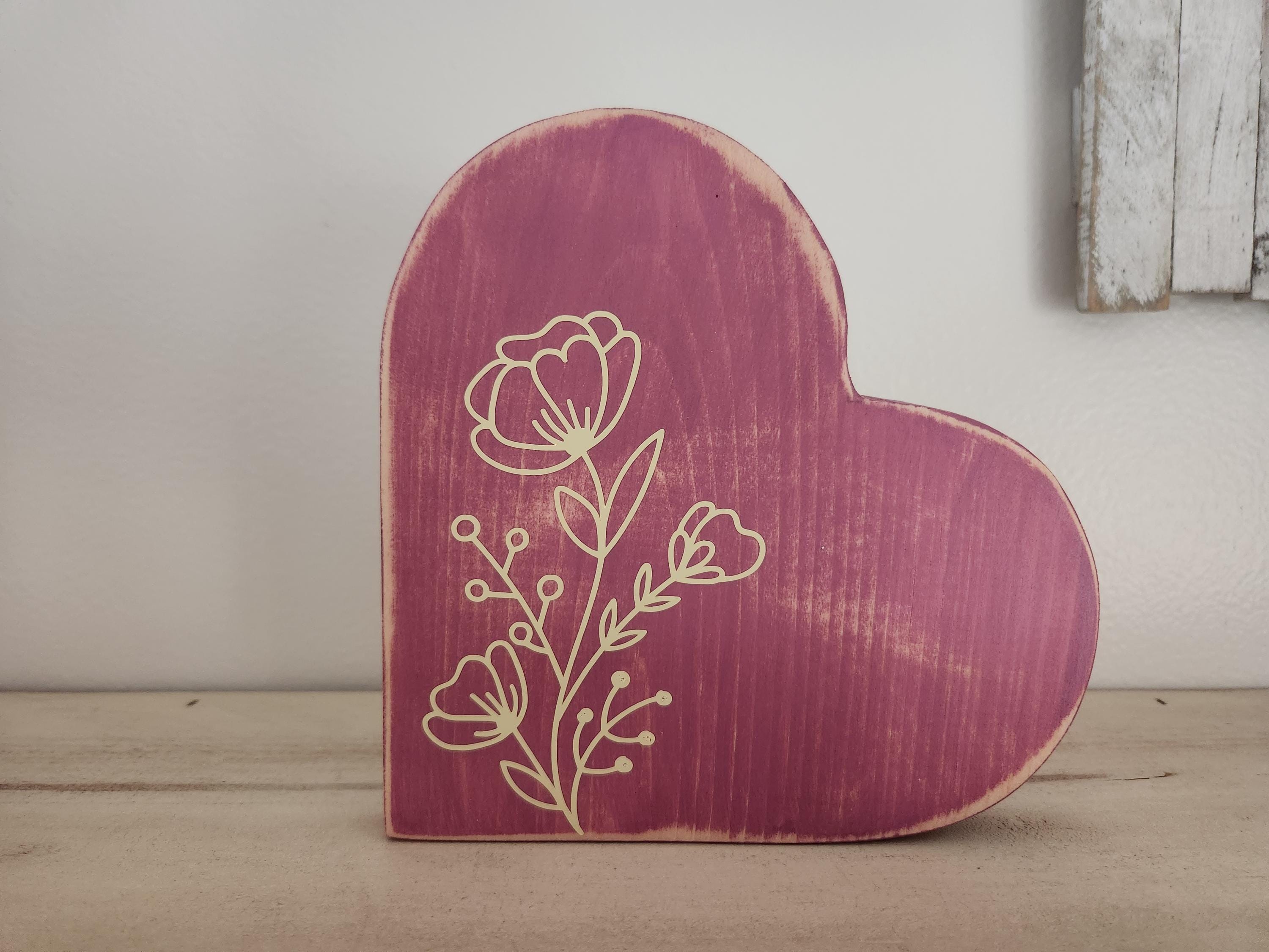 Rustic Wooden Heart Decoration - Valentine's Decoration - Country Decor ...