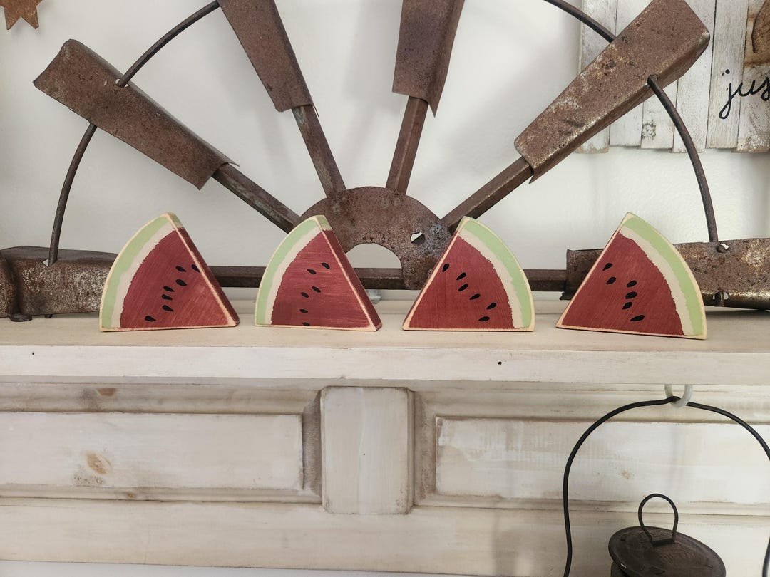 Wooden Watermelon Slices - Primitive Watermelon - Rustic Watermelon ...