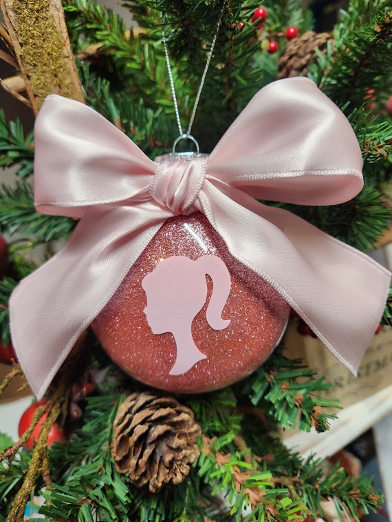 Pink Doll Ornament - Personalized Ornament - Pretty In Pink Ornament - Pink Glitter Ornament