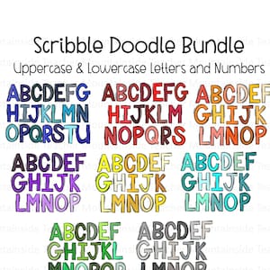Krabbelletters, doodle alfabetbundel, png-bundel, doodle sublimatie, alfa decorontwerpen, png-clipart, handgetekende alfapack, png-lettertype