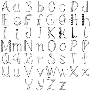 Doodle Alphabet Font: Fun Handwritten Clipart (PNG & TTF)