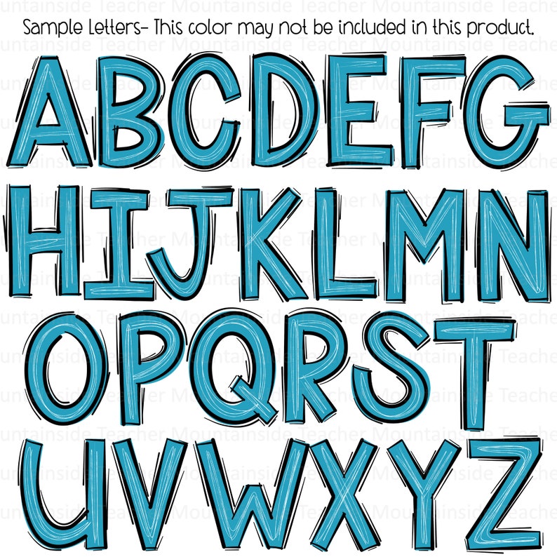 Look For Letters Scribble Letters, Doodle Alphabet Bundle, PNG Bundle, Doodle ...