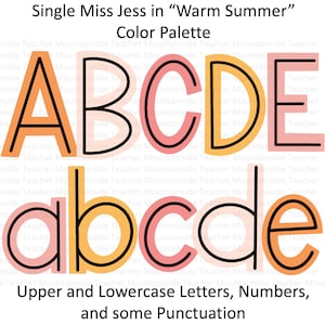 Block Doodle Letters Summer Colors | Center Line | Alphabet PNG Sublimation | Alpha Set Design | Hand Drawn alphabet | Clipart Letters