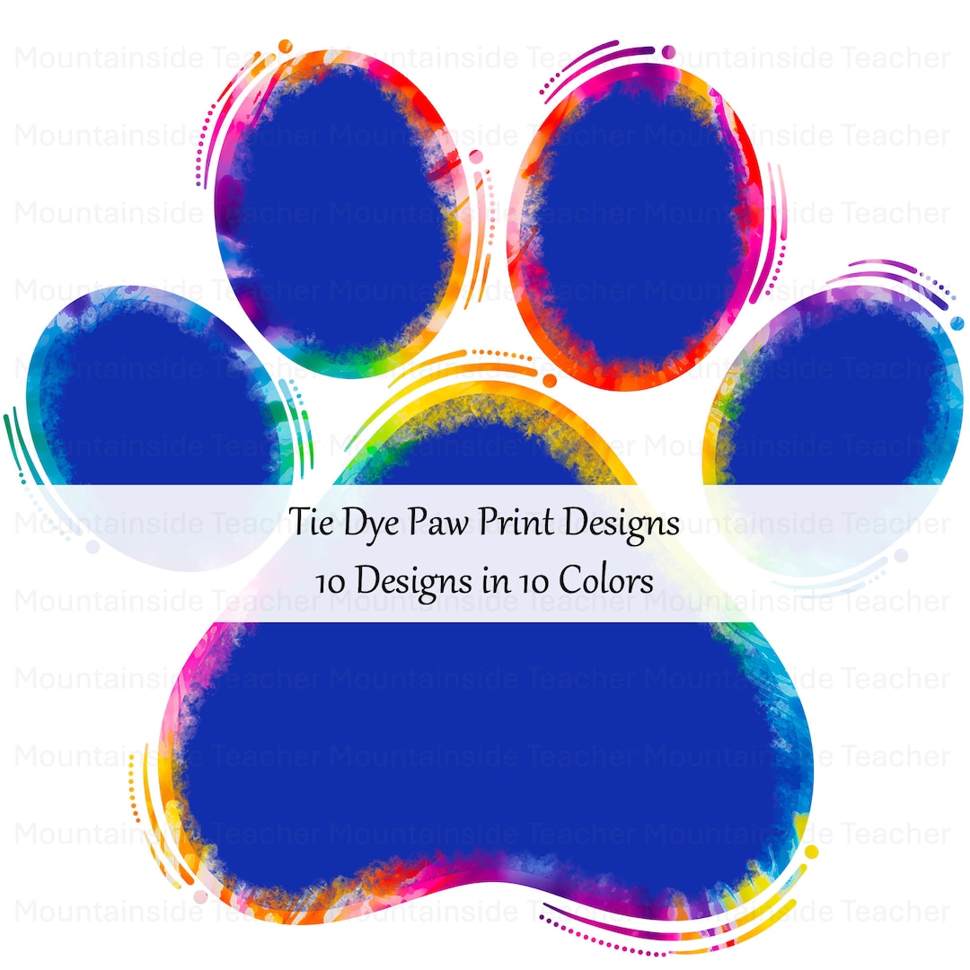 Tie Dye Doodle PNG Sublimation Paw Print Design Alpha Pack Sublimation ...