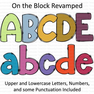 Doodle Alphabet PNG Bundle: Colorful Letter Clipart