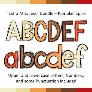Letras rabiscadas, pacote de alfabeto Doodle, pacote PNG, sublimação de Doodle, designs de conjuntos alfa, clipart PNG, pacote alfa desenhado à mão, fonte PNG