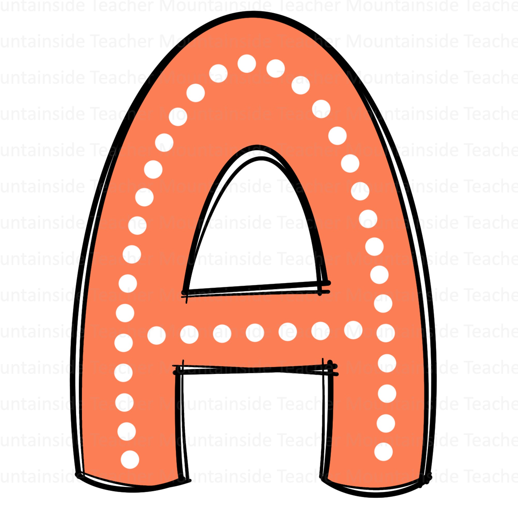 Dotted Letters, Bright Doodle Alphabet, PNG Bundle, Doodle Sublimation ...