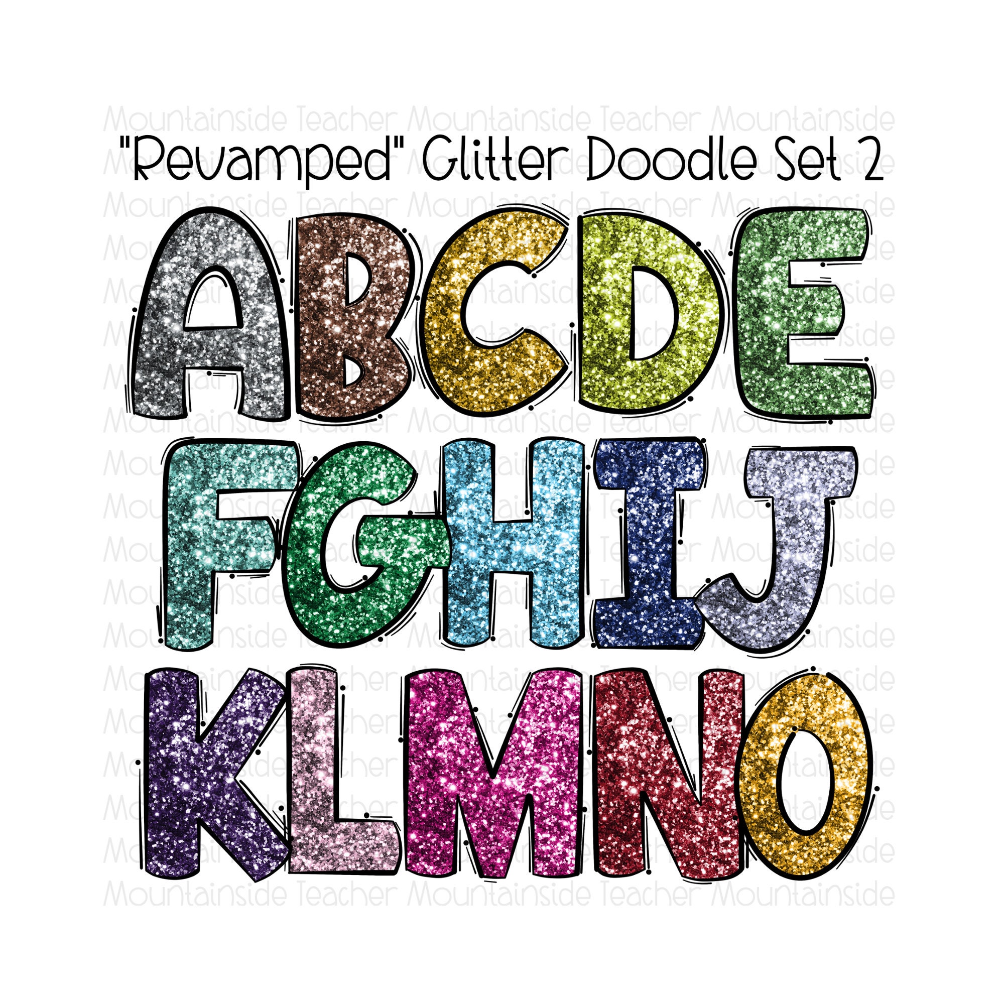 Thin Block Font Glitter Letter Stickers: Red, 305 pc