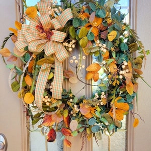 Fall grapevine wreath,  harvest wreath, fall wreath, fall door wreath, Autumn door wreath